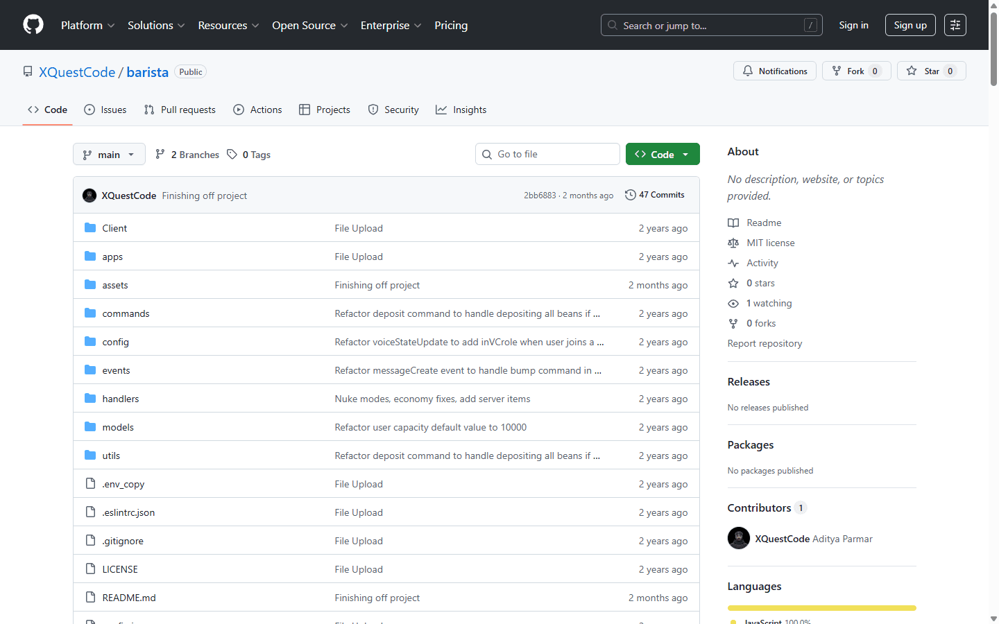 Barista GitHub repository screenshot